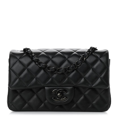 Chanel Lambskin Quilted Mini Rectangular Flap So Black 1 of 10