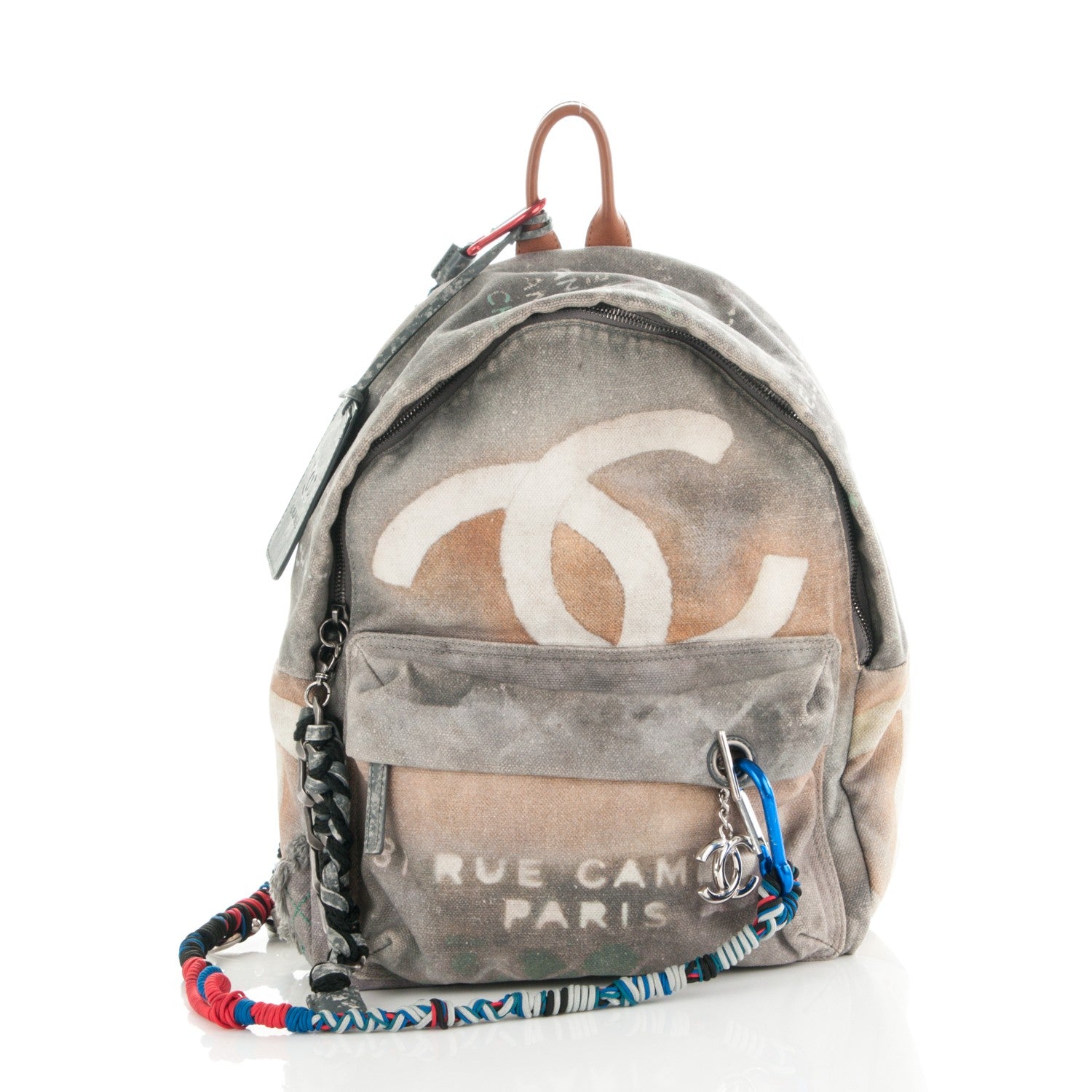 Chanel Graffiti Printed Canvas Medium Backpack Grey 1 of 8