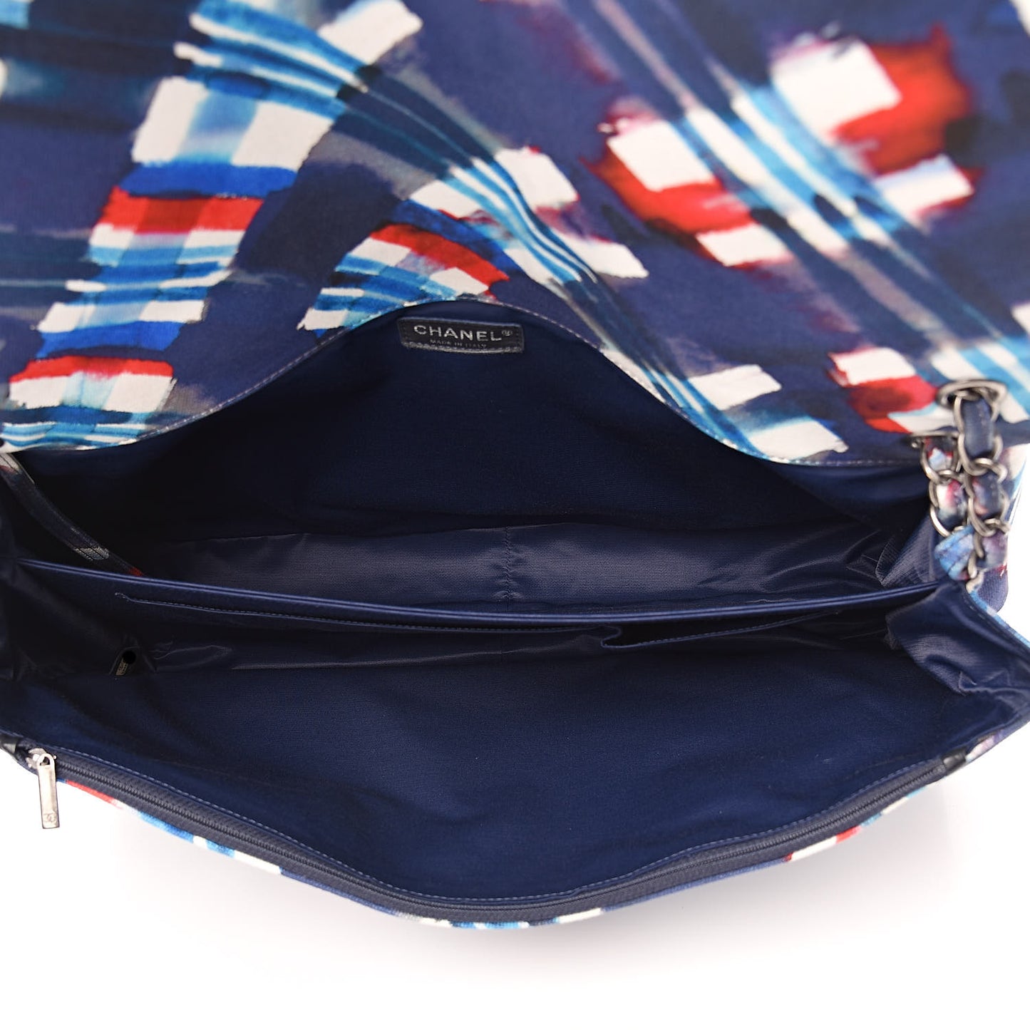 Canvas Airline Printed XXL Travel Flap Bag Blue Red White