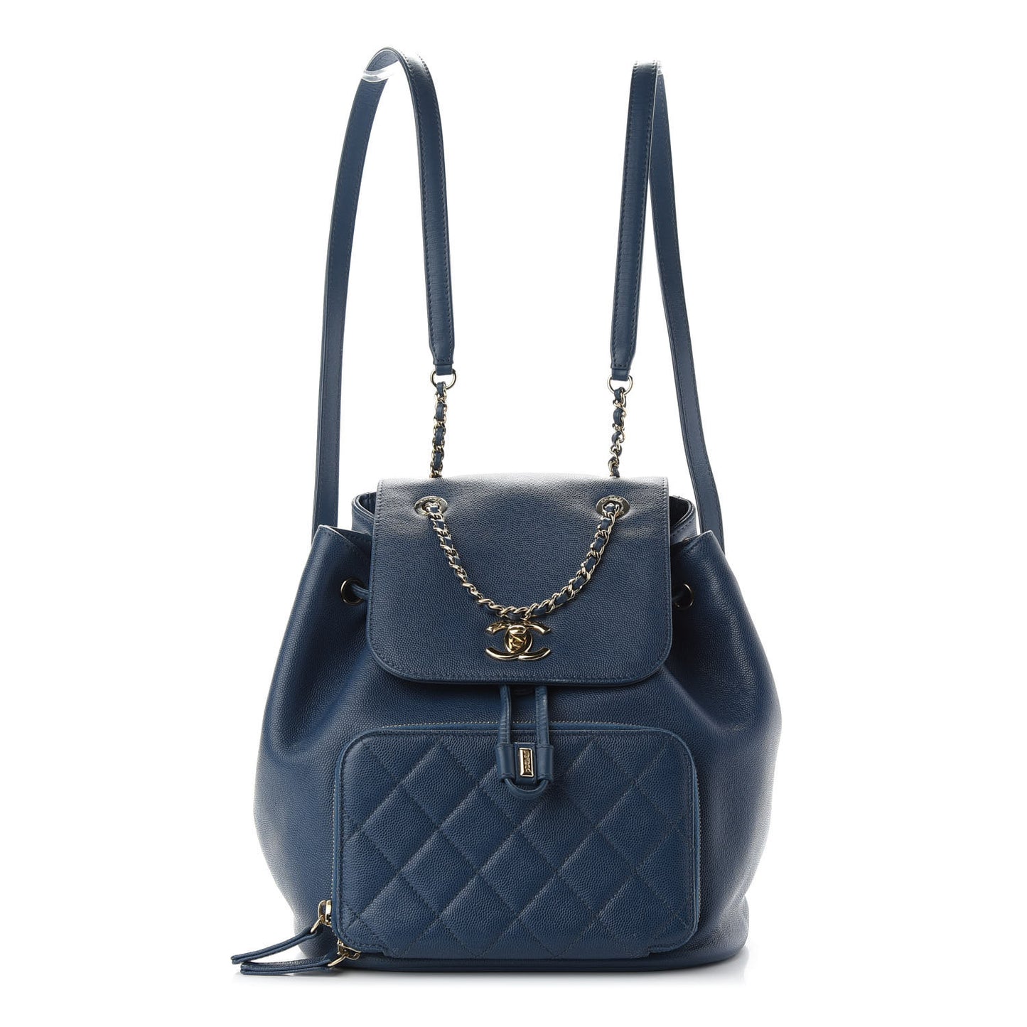 Caviar Quilted Business Affinity Backpack Blue