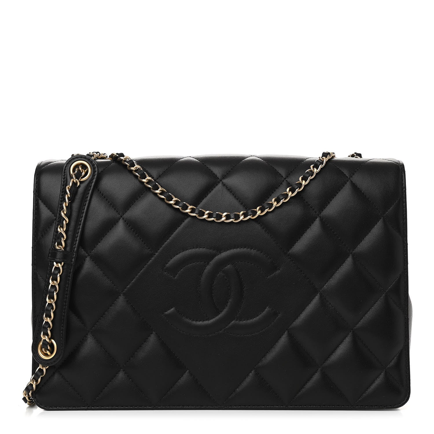 Chanel Lambskin Quilted Medium Diamond CC Flap Black 1 of 13