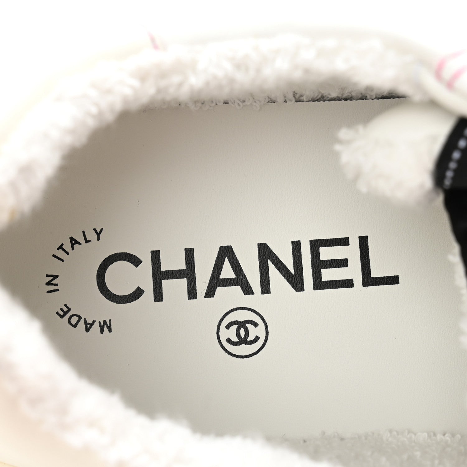 Chanel Calfskin Womens Logo Sneakers 38 White Pink 8 of 10