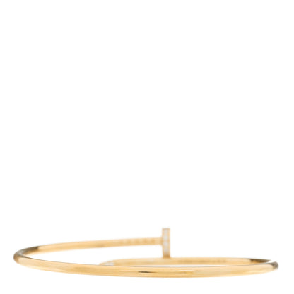 Cartier 18K Yellow Gold Diamond Small Juste Un Clou Bracelet 17 2 of 3