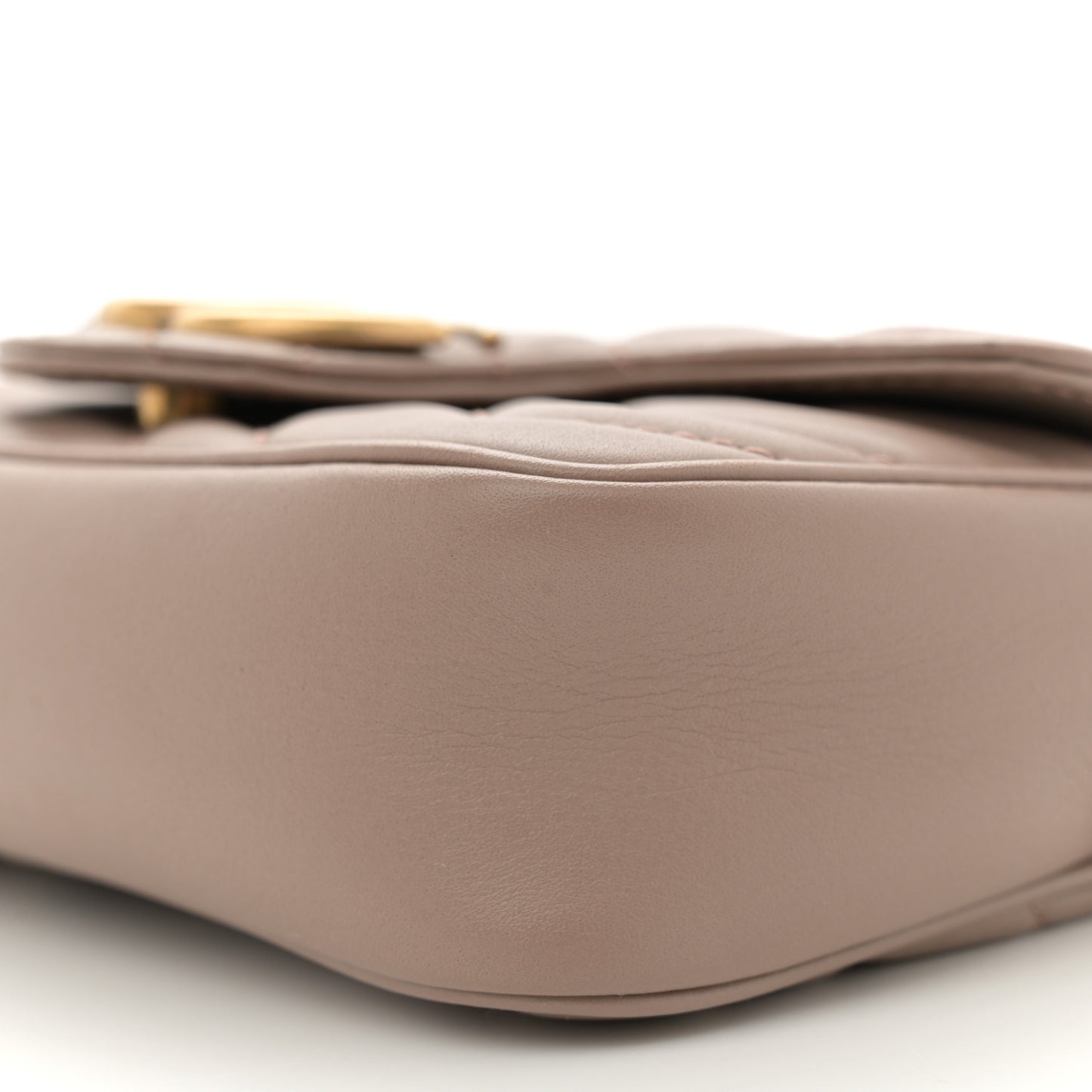 Calfskin Matelasse Super Mini GG Marmont Shoulder Bag Porcelain Rose