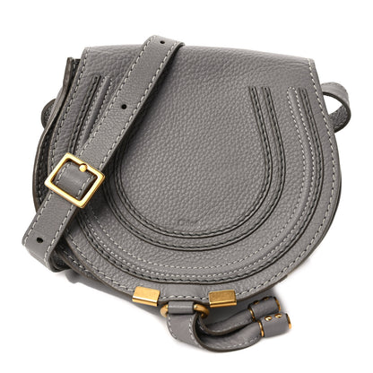 Chloe Grained Calfskin Small Marcie Saddle Bag Cashmere Grey 1 of 9