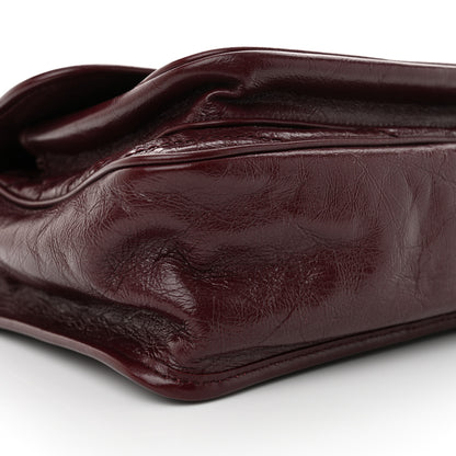 Saint Laurent Crinkled Calfskin Matelasse Monogram Medium Niki Chain Satchel Rouge Legion 9 of 13
