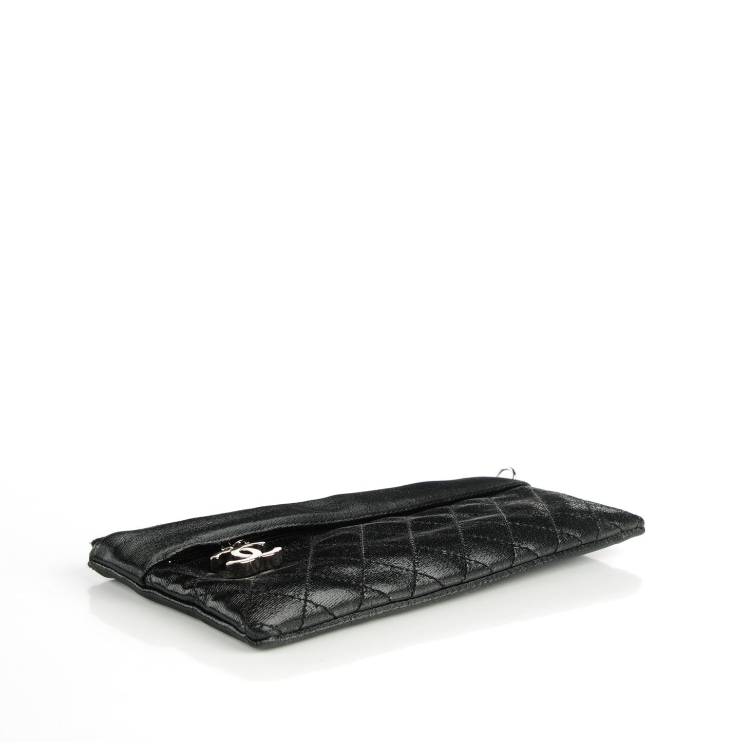 Coated Canvas Quilted Paris Biarritz Ligne Clutch Black