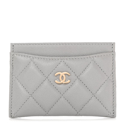 Chanel Caviar Quilted Card Holder Grey 1 of 9