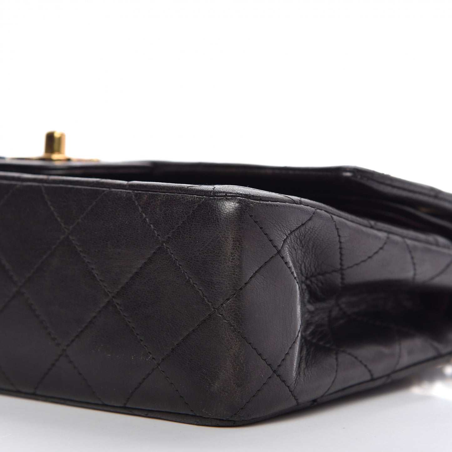 Lambskin Quilted Small Double Flap Black