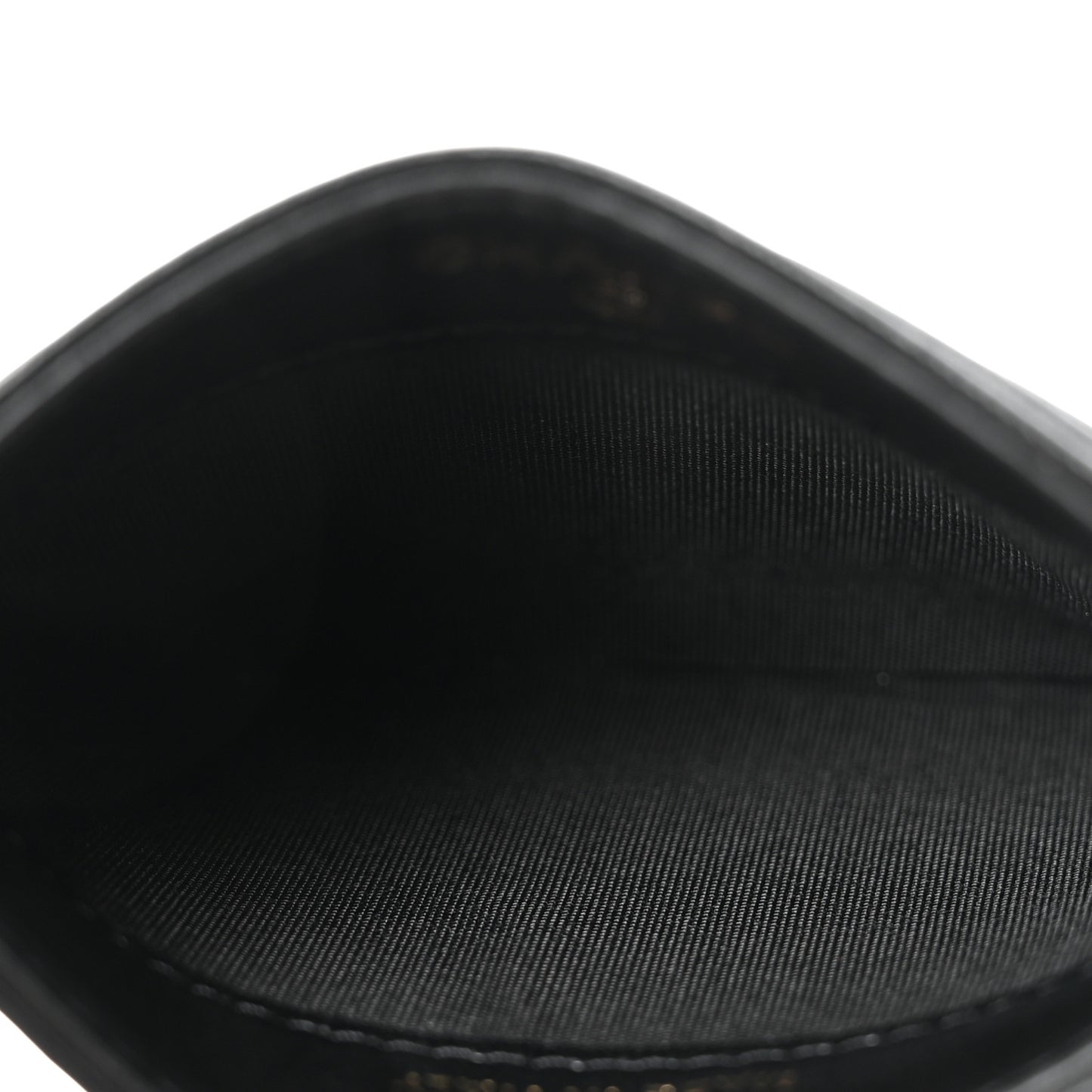 Lambskin Camellia Embossed Card Holder Black Gold
