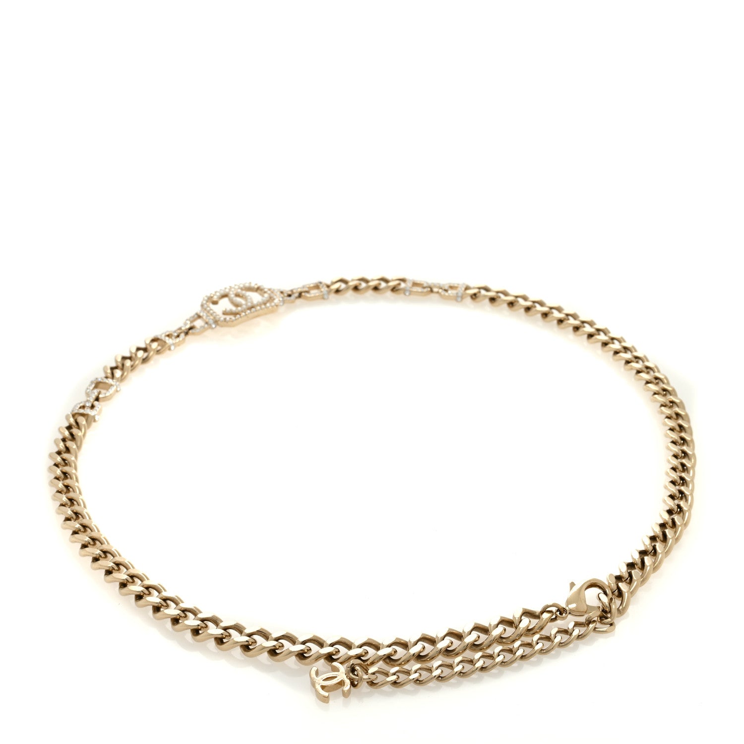 Chanel Metal Crystal CC Vendome Chain Belt 80 Gold 2 of 3