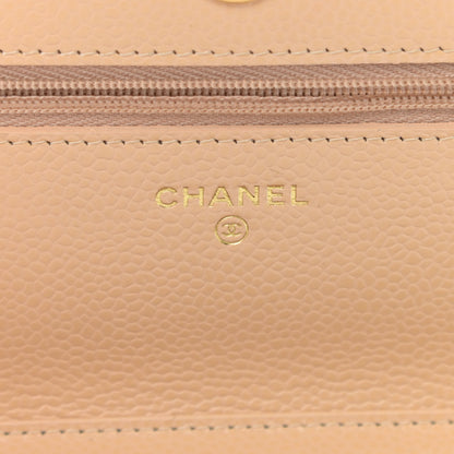 Chanel Caviar Quilted Wallet On Chain WOC Beige 6 of 11
