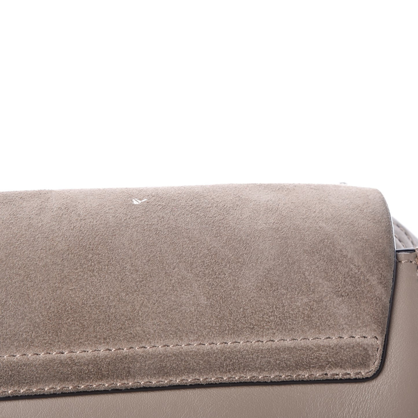 Suede Calfskin Small Faye Shoulder Bag Motty Grey