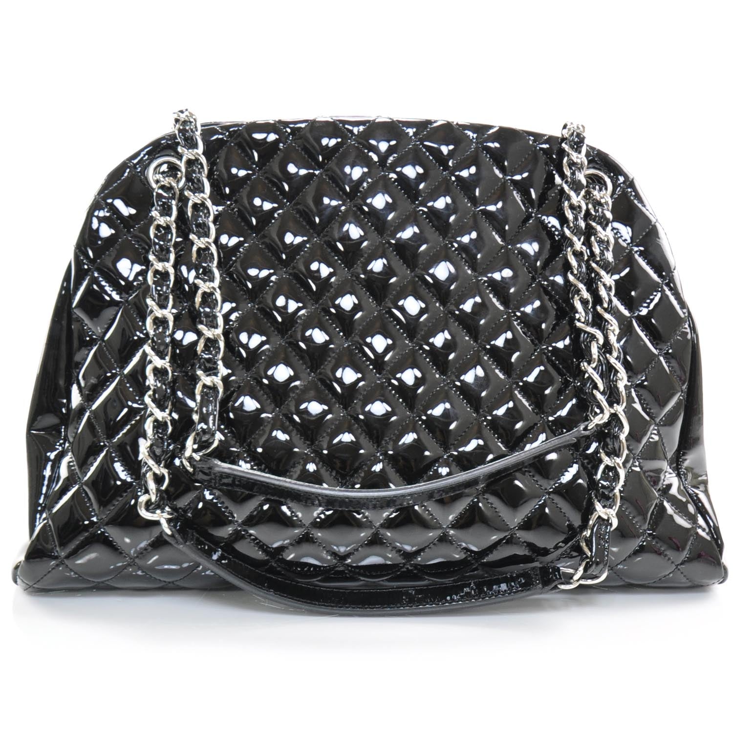 Chanel Patent Quilted Large Just Mademoiselle Black 4 of 10