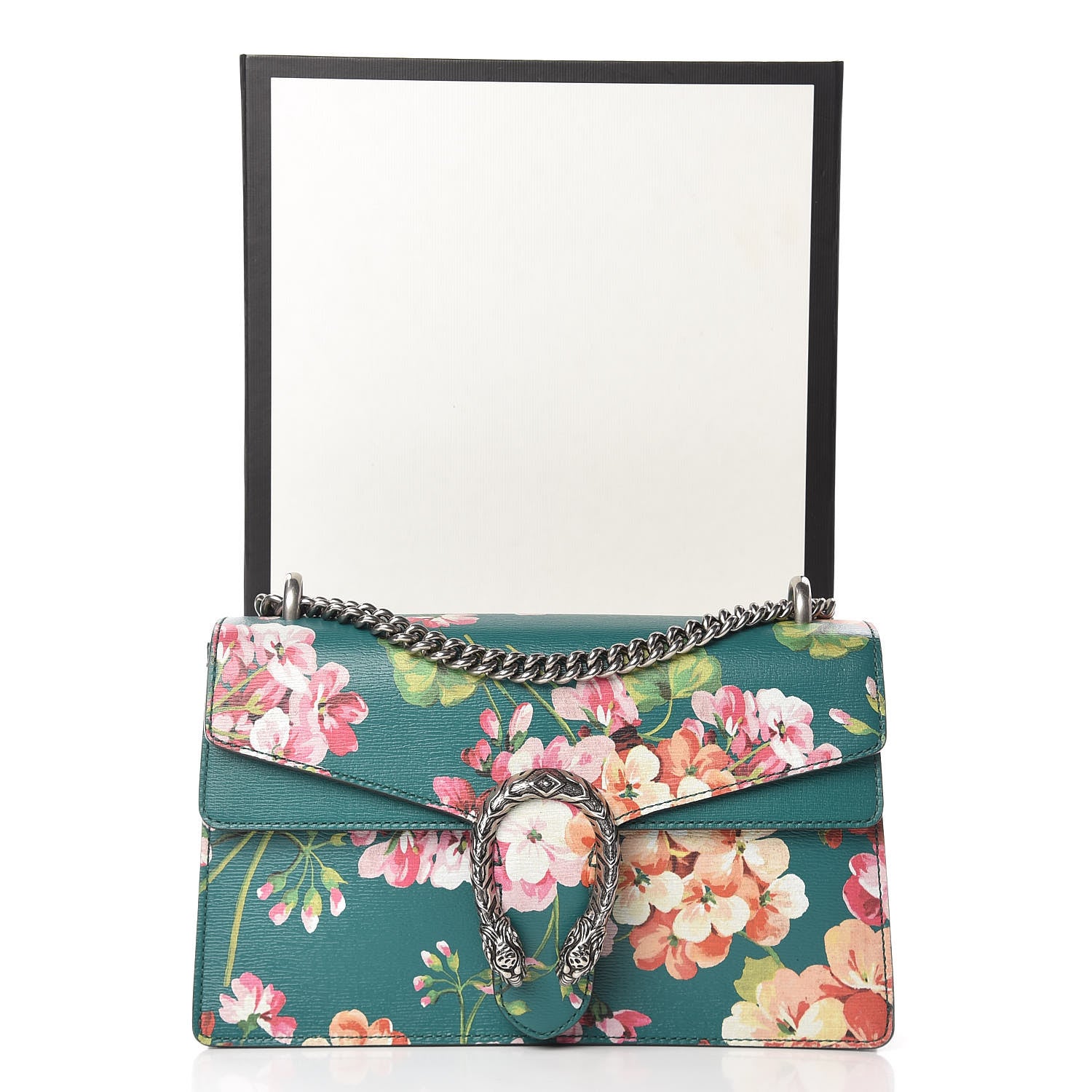 Gucci Calfskin Blooms Print Small Dionysus Shoulder Bag Bright Emerald Multicolor 13 of 13
