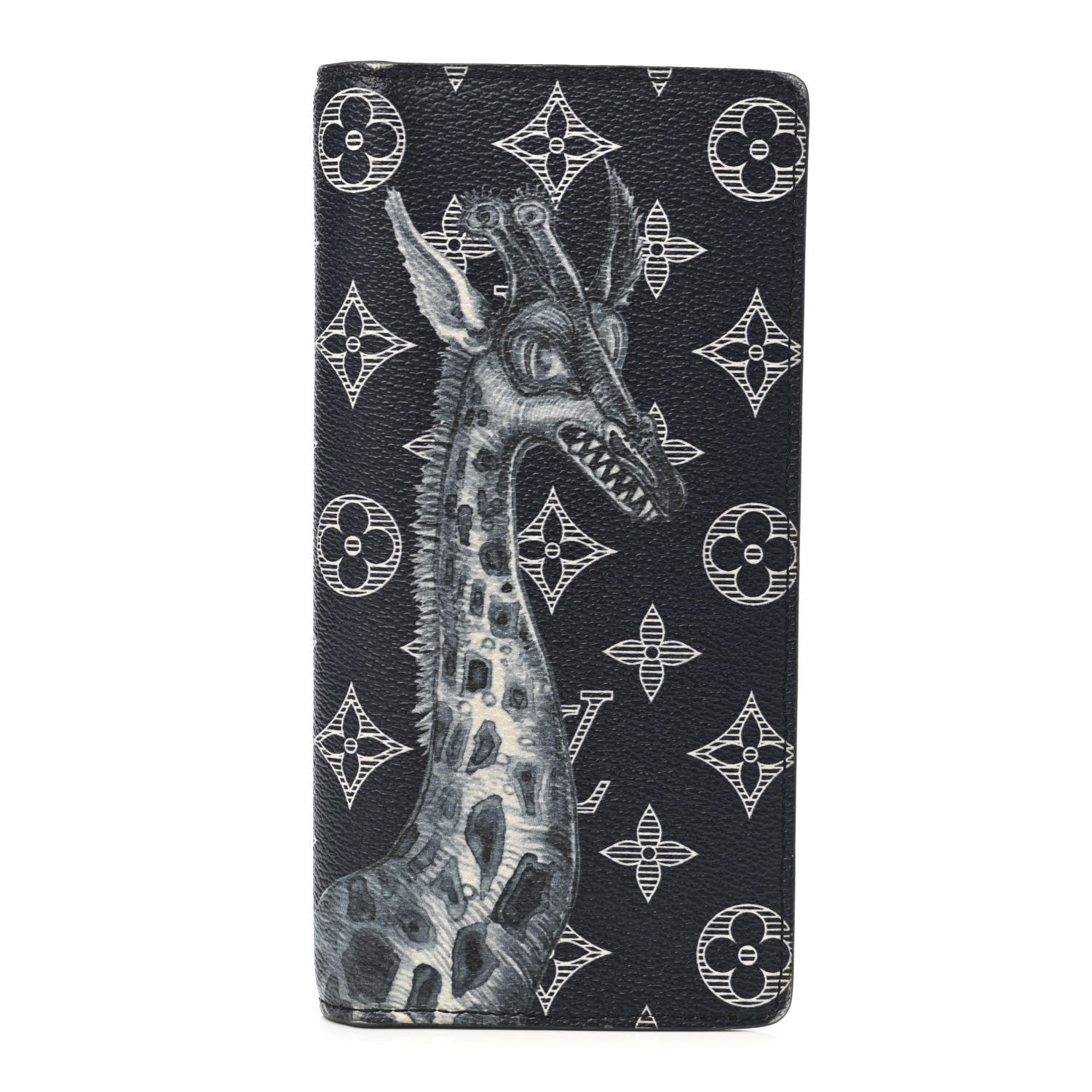 Louis Vuitton Savane Monogram Chapman Giraffe Brazza Wallet Encre 1 of 7