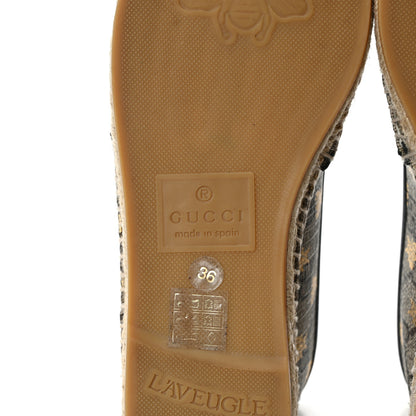 Gucci GG Supreme Monogram Bees Espadrille Flats 36 Beige Ebony Oro Black 6 of 8