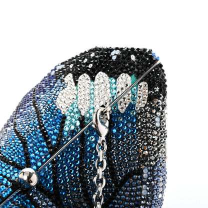Judith Leiber Crystal Butterfly Mariposa Minaudiere Clutch Blue 12 of 13