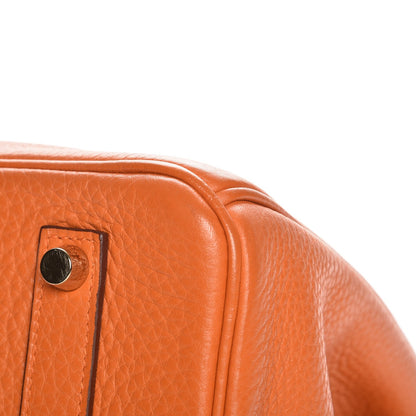 Hermes Taurillon Clemence Birkin 35 Orange 29 of 30