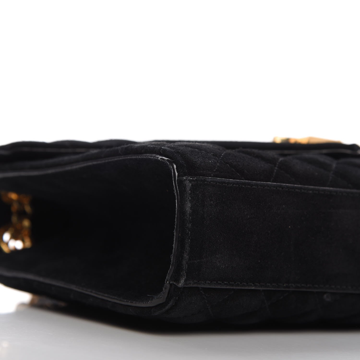 Saint Laurent Suede Mixed Matelasse Triquilt Medium Monogram Satchel Black 6 of 9