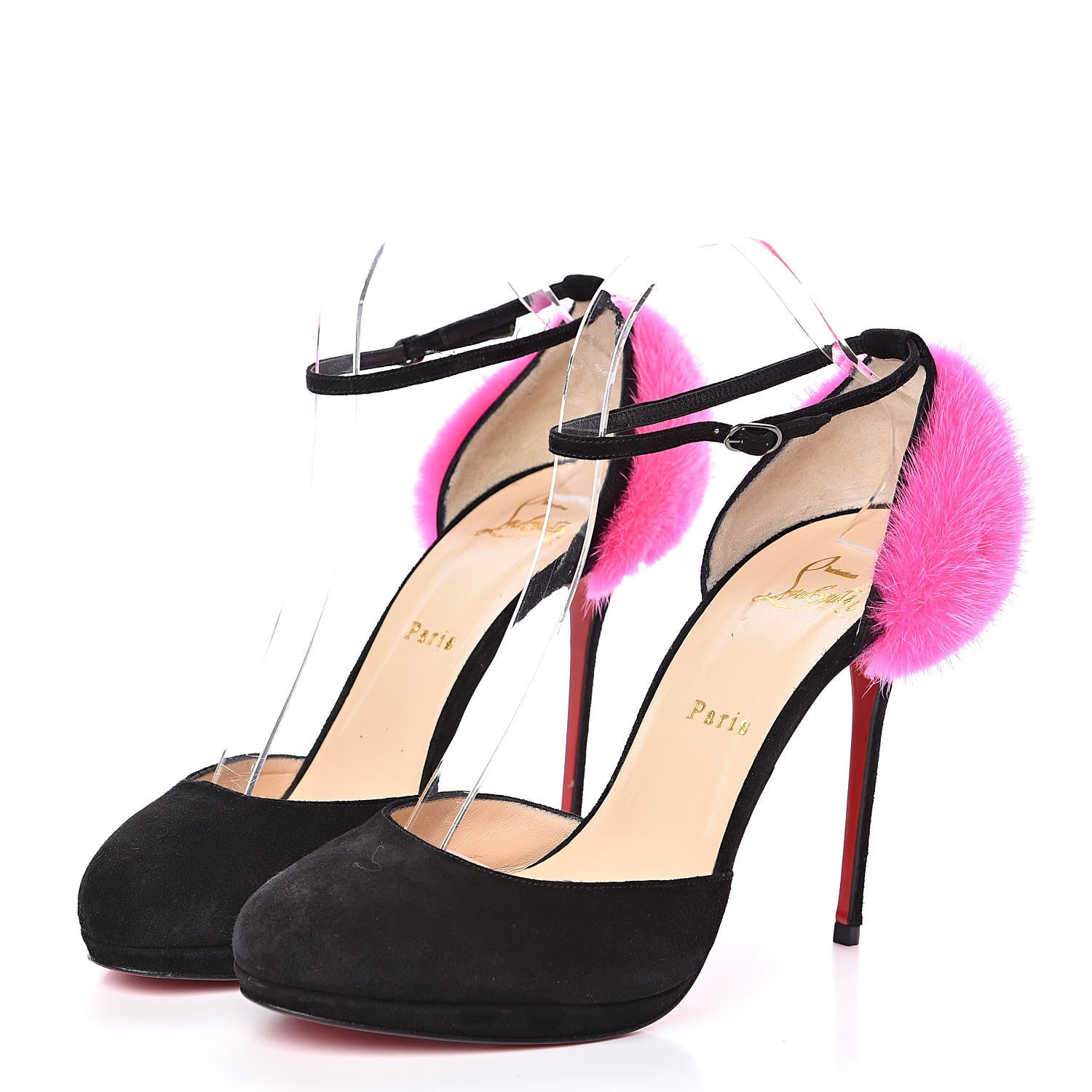 Christian Louboutin Veau Velours Crazy Fur 120 Pumps 39 Black 3 of 7