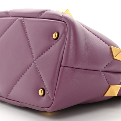 Valentino Garavani Nappa Small Roman Stud The Handle Bag Prune 8 of 9