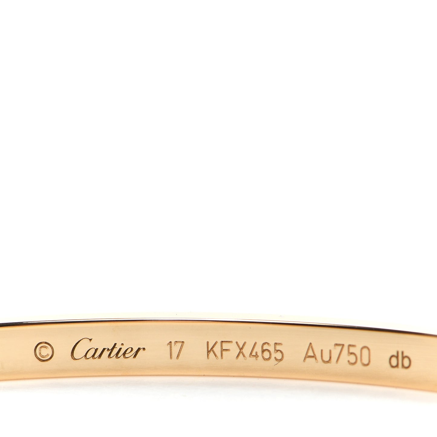18K Yellow Gold Small LOVE Bracelet 17