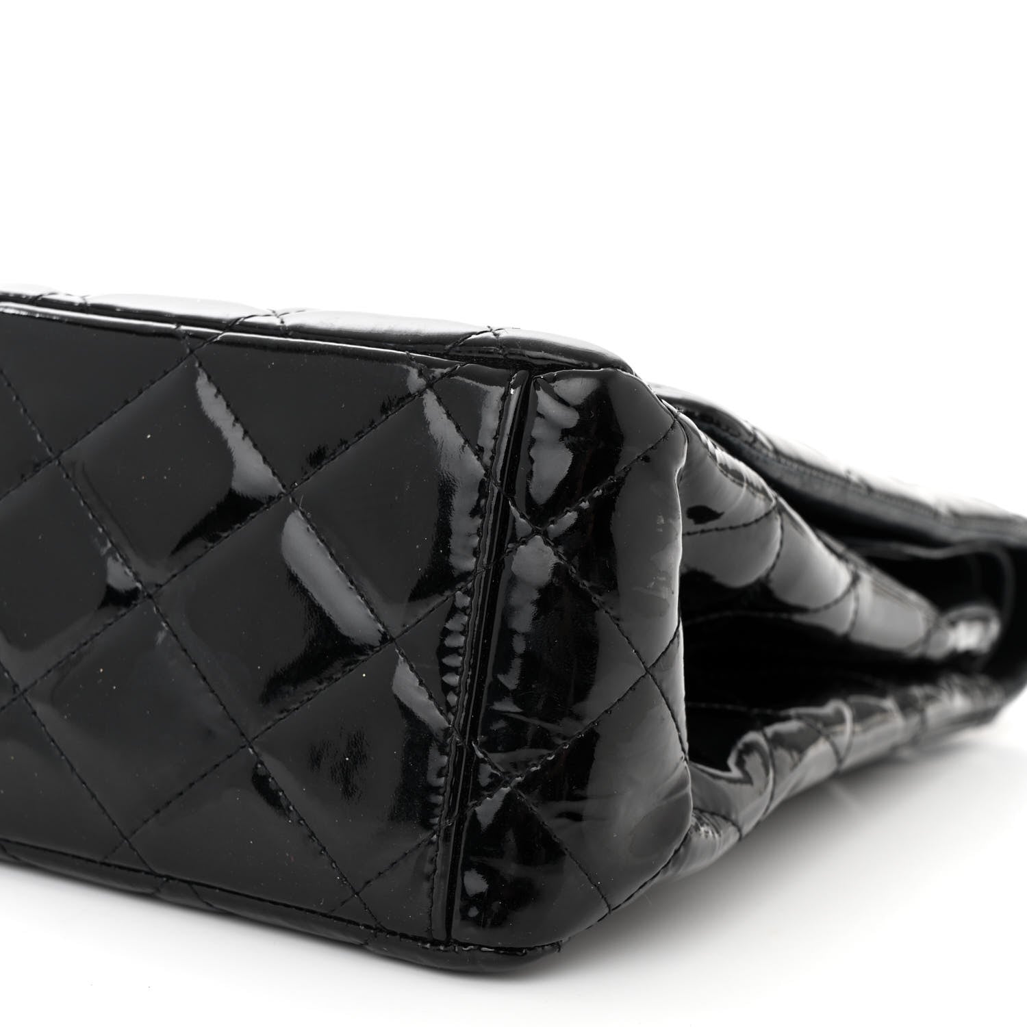 Chanel Patent Quilted Maxi Double Flap Black 10 of 14
