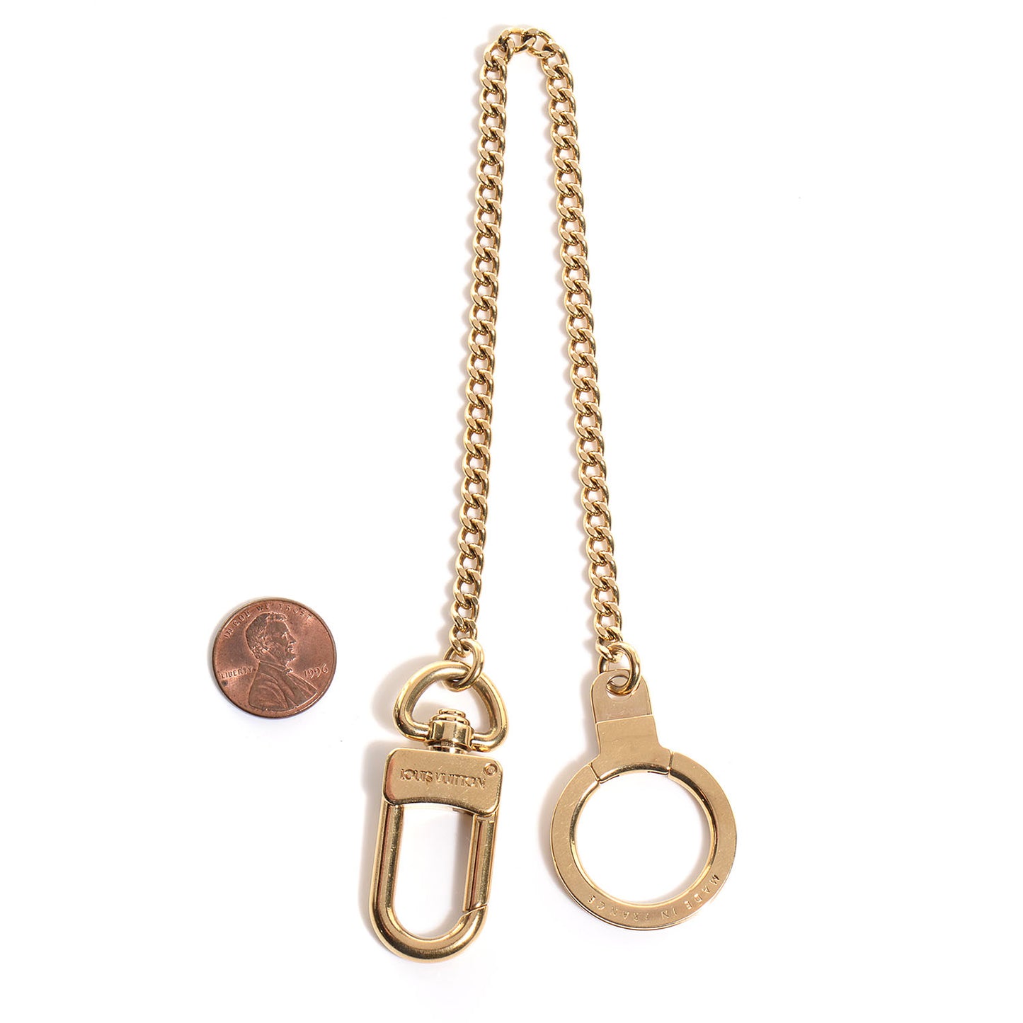 Metal Pochette Extender Key Ring Chain Gold