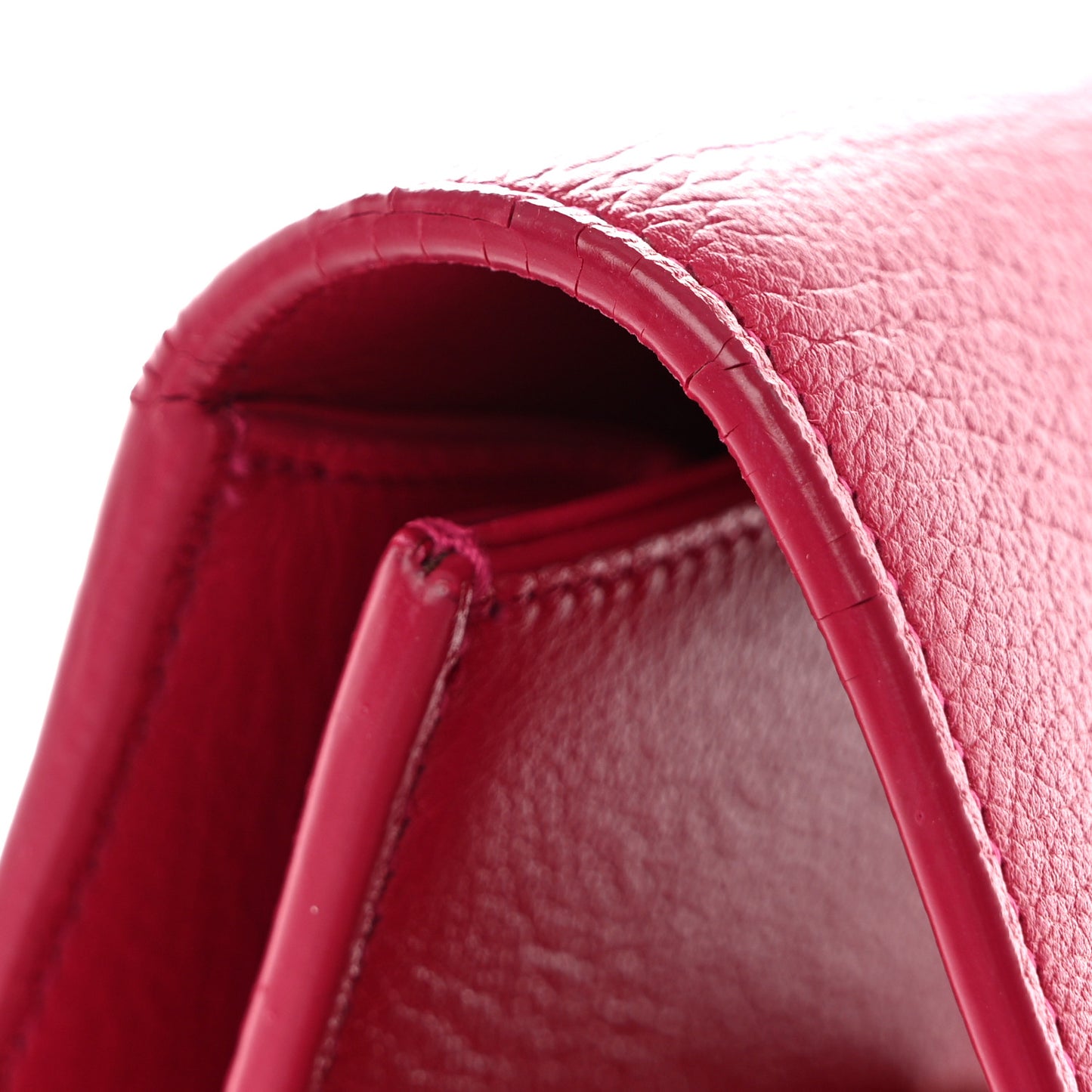 Calfskin Monogram Large Belle De Jour Clutch Lipstick Fuchsia