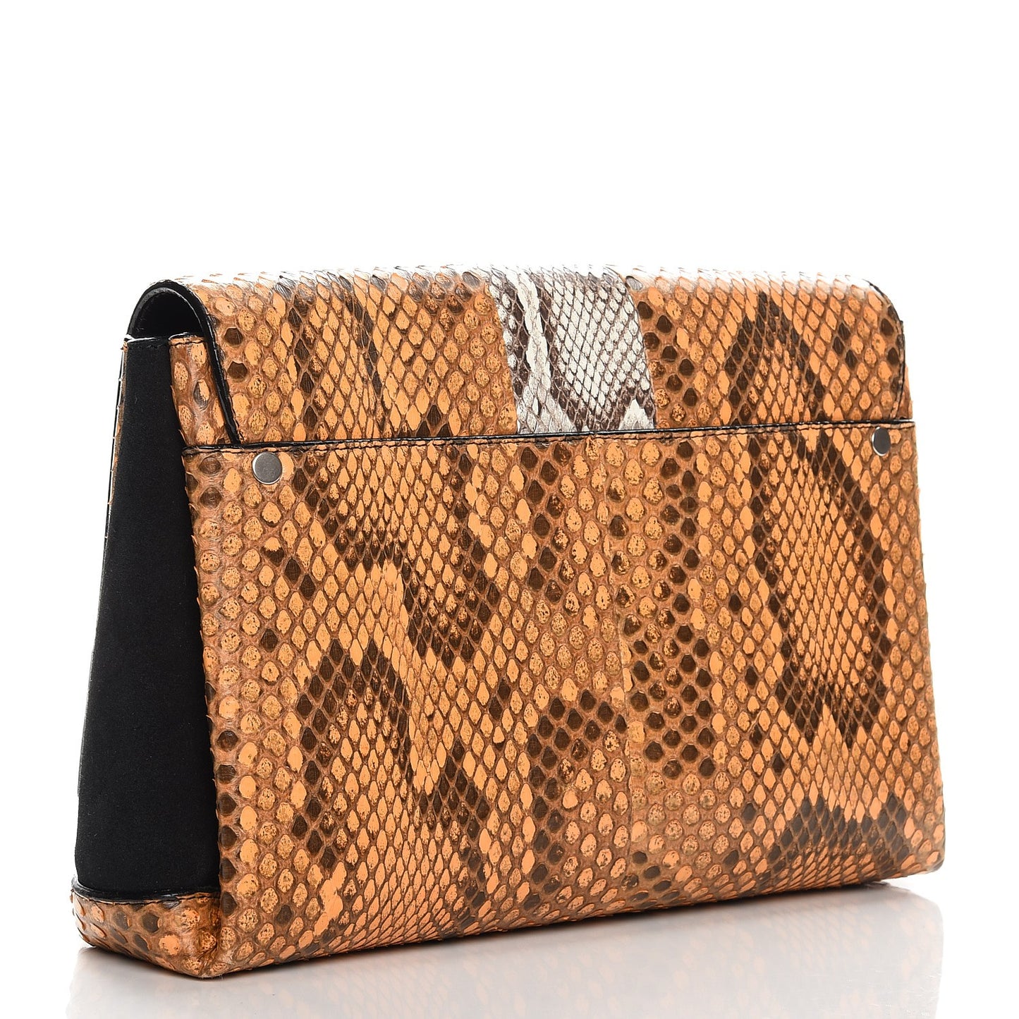 Python Calfskin Suede PS Elliot Clutch Orange Black