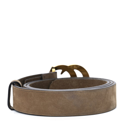 Gucci Suede Sculpted GG Belt 90 36 Dark Brown 2 of 5