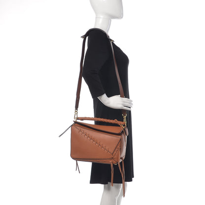 Loewe Calfskin Laced Puzzle Bag Tan 2 of 9