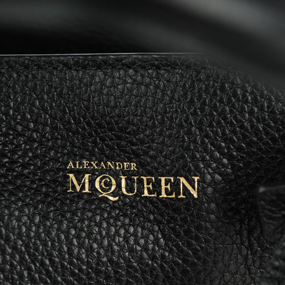 Alexander McQueen Pebbled Calfskin Medium Skull Padlock Zip Around Tote Black 8 of 8