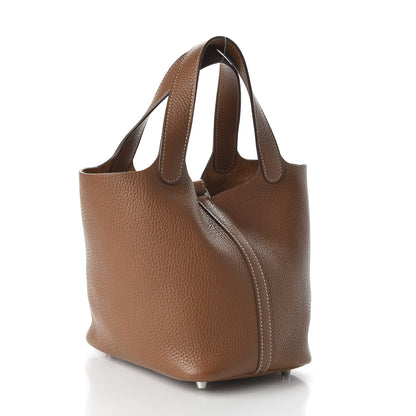 Hermes Taurillon Clemence Picotin Lock 18 PM Gold 3 of 10