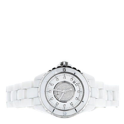 Chanel Stainless Steel Ceramic Diamond Dial 38mm J12 Automatic Watch White 3 of 8