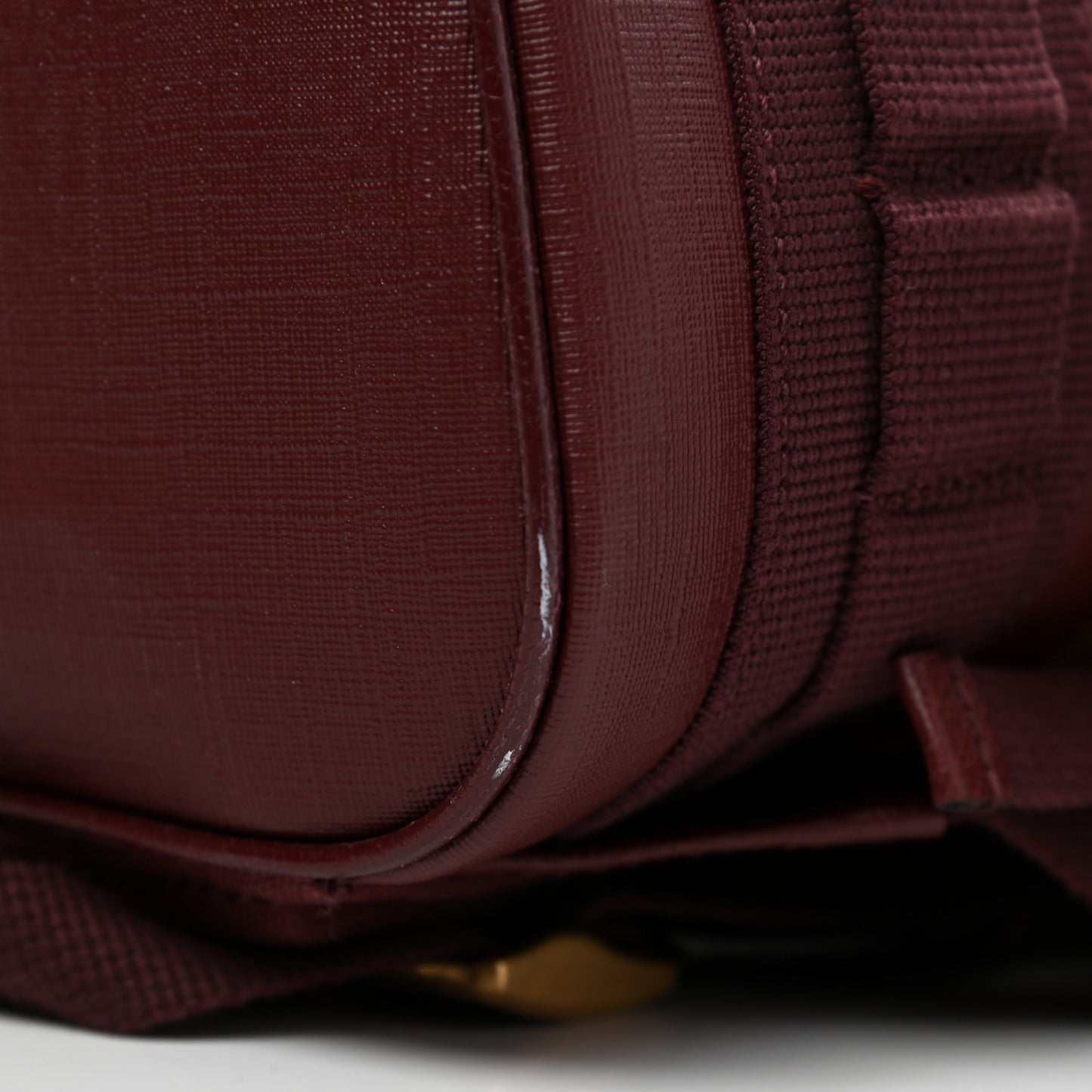 GG Monogram Script Logo Large Double Pocket Backpack Sahara Rubino Bordeaux
