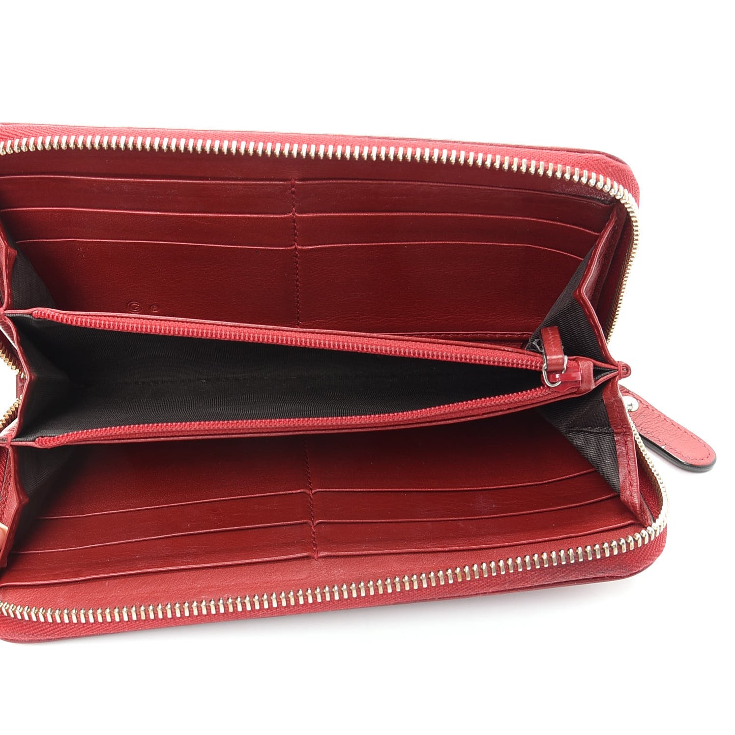 Microguccissima Zip Around Wallet Red
