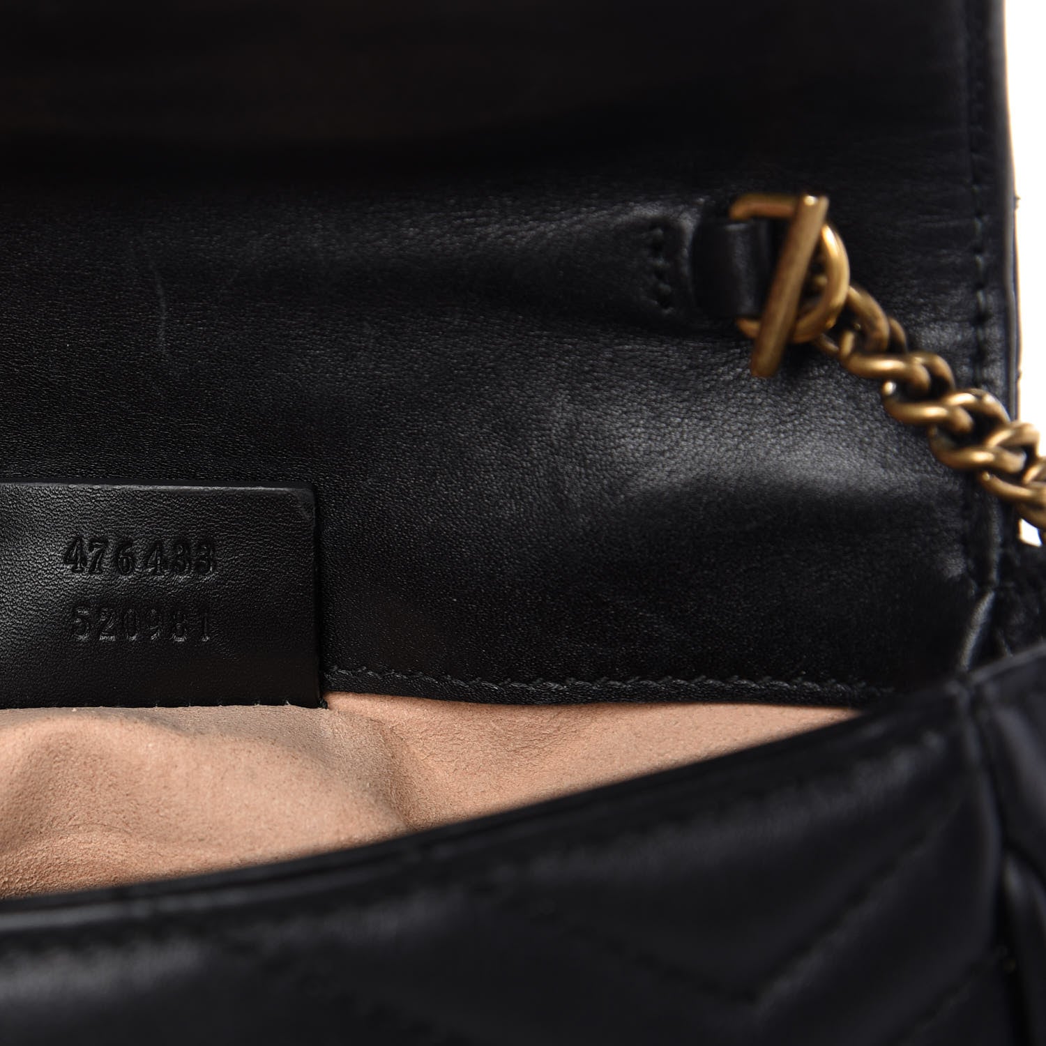 Gucci Calfskin Matelasse Super Mini GG Marmont Shoulder Bag Black 9 of 10