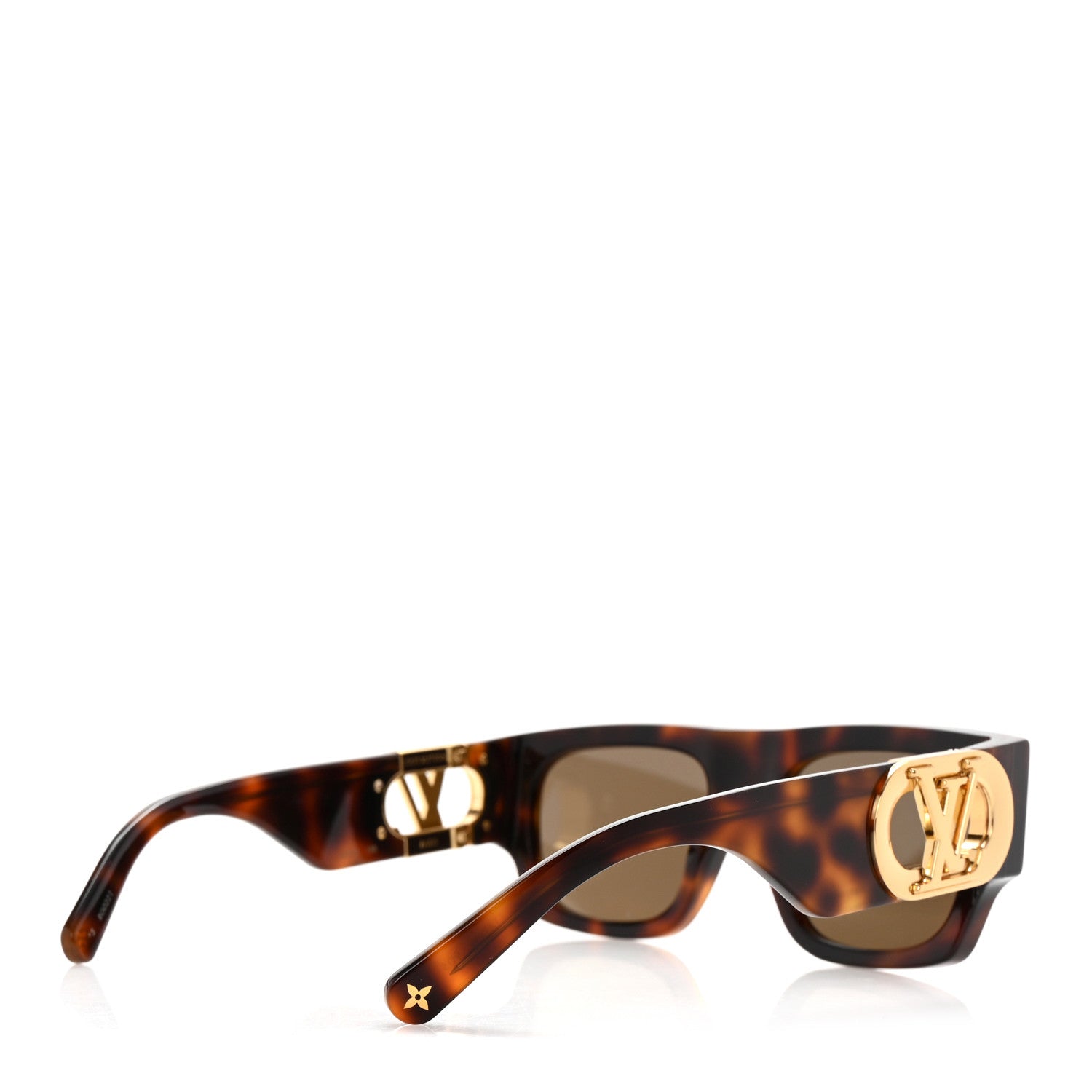 Louis Vuitton Acetate LV Link Square Sunglasses Z1479W Dark Tortoise 4 of 7