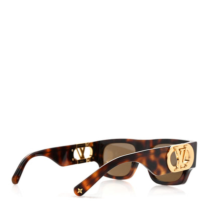 Louis Vuitton Acetate LV Link Square Sunglasses Z1479W Dark Tortoise 4 of 7