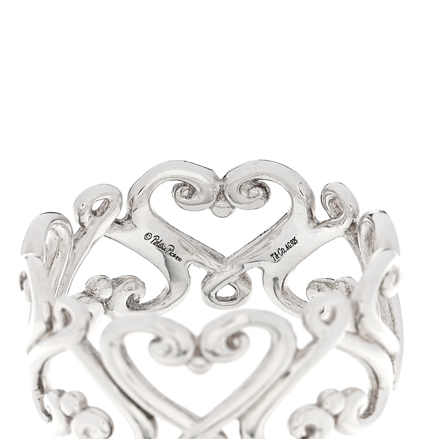Tiffany Sterling Silver Paloma Picasso Venezia Goldoni Heart Band Ring 57 8 4 of 4
