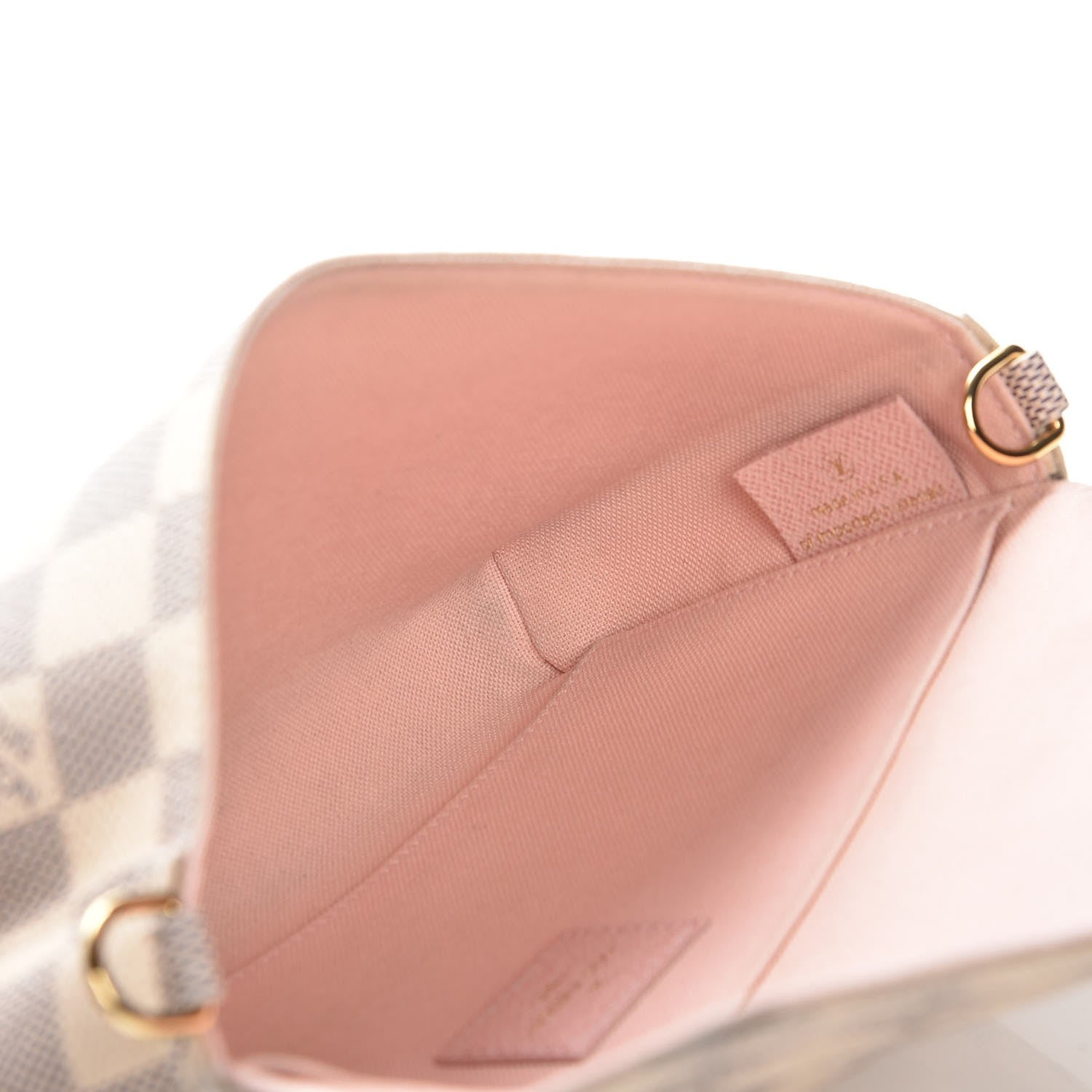 Louis Vuitton Damier Azur Pochette Felicie Chain Wallet Rose Ballerine 7 of 15
