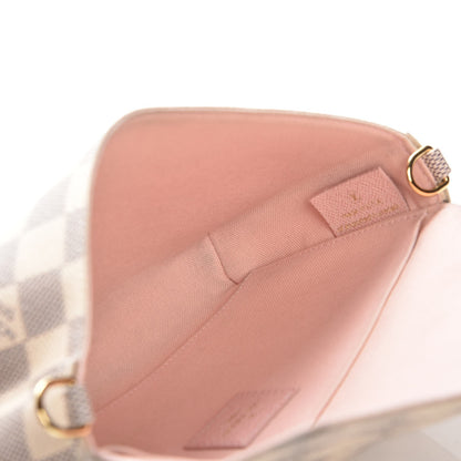Louis Vuitton Damier Azur Pochette Felicie Chain Wallet Rose Ballerine 7 of 15