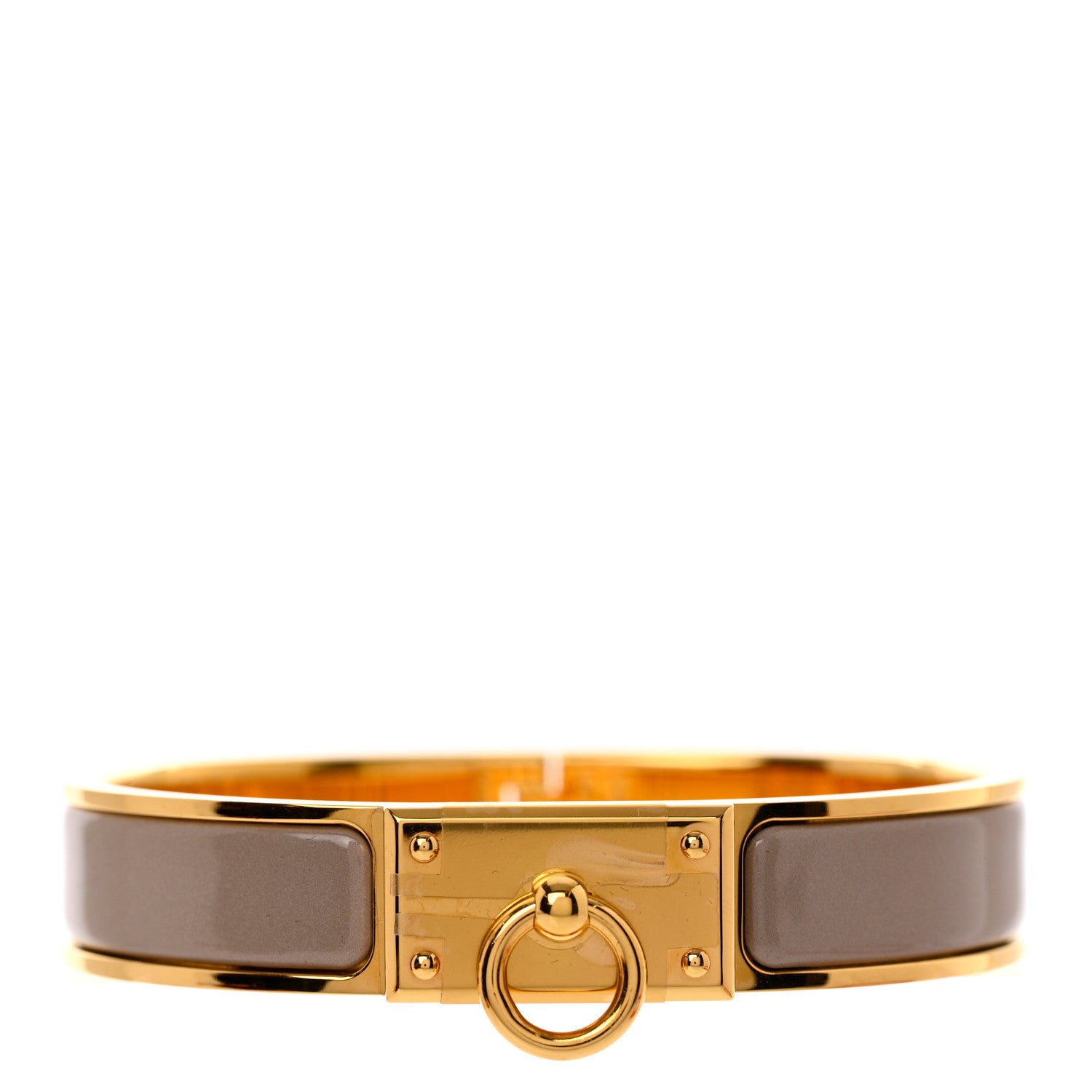 Hermes Enamel Clic Anneau Bracelet PM Marron Glace 1 of 5