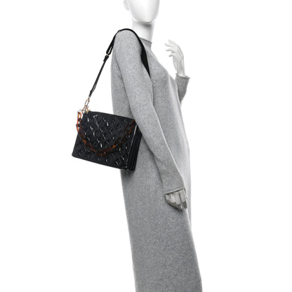 Louis Vuitton Glazed Lambskin Embossed Monogram Coussin PM Black 2 of 10