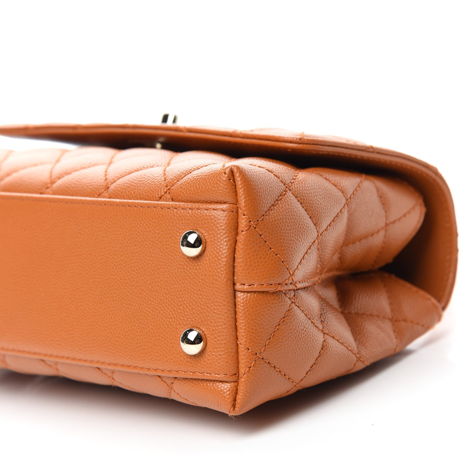 Chanel Caviar Quilted Mini Coco Handle Flap Light Brown 7 of 11