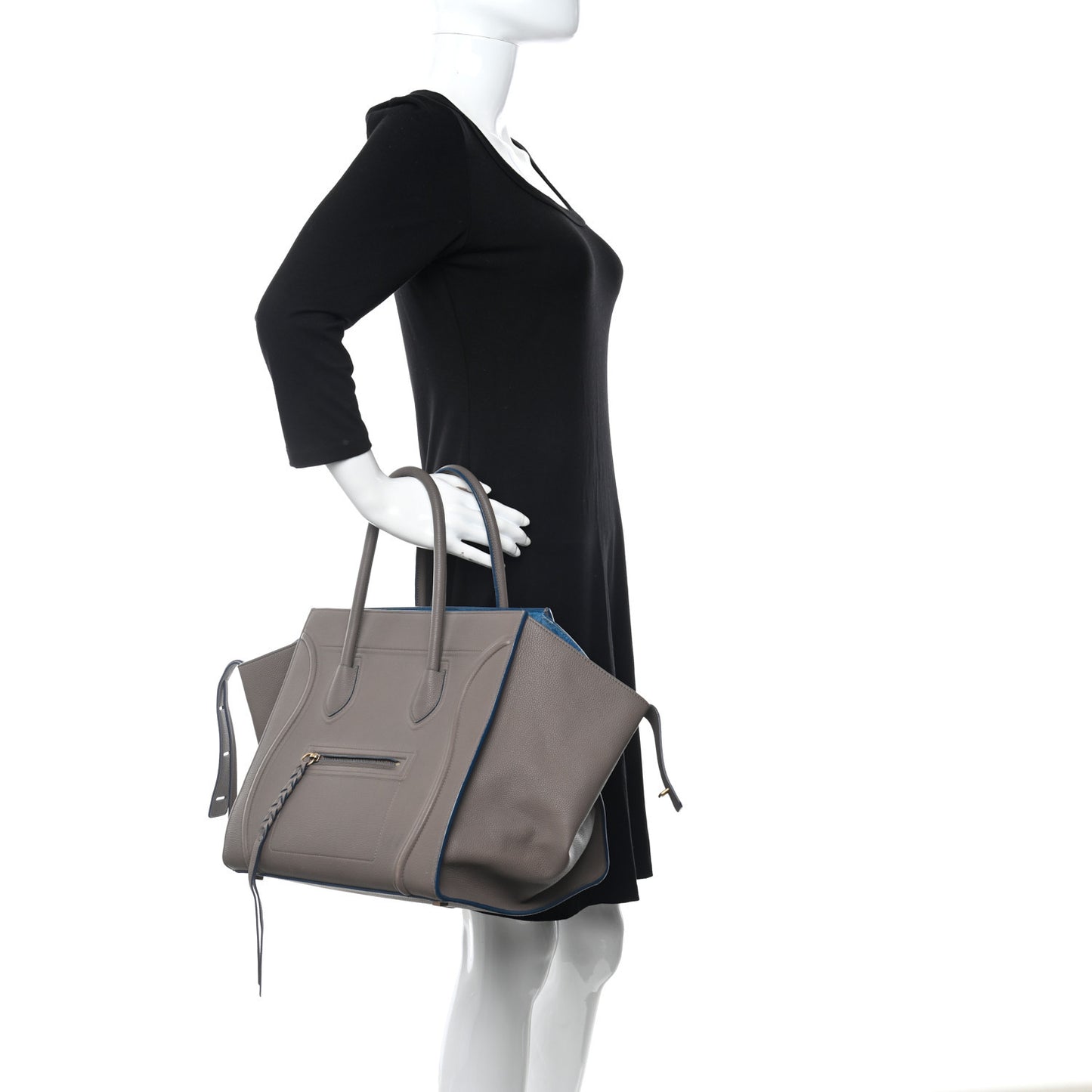 Baby Grained Calfskin Medium Phantom Luggage Taupe