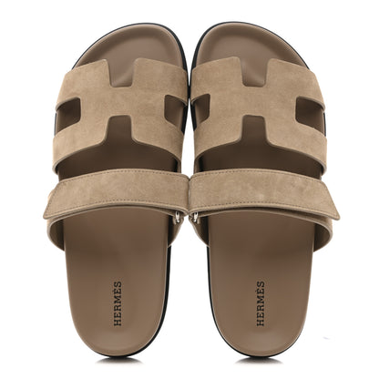 Hermes Suede Goatskin Womens Chypre Sandals 40.5 Beige Sable 2 of 10
