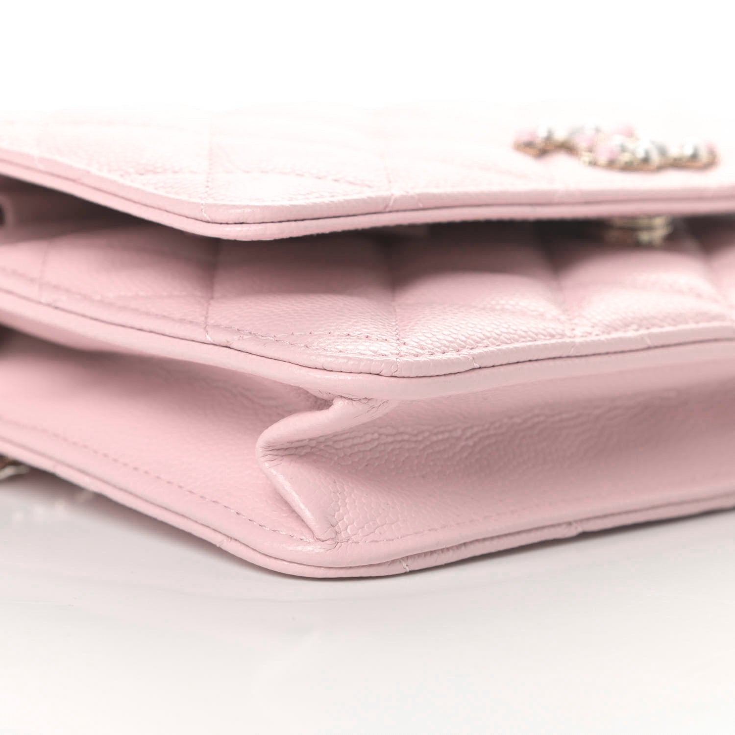 Chanel Caviar Quilted Coco Candy Wallet On Chain WOC Light Pink 9 of 12